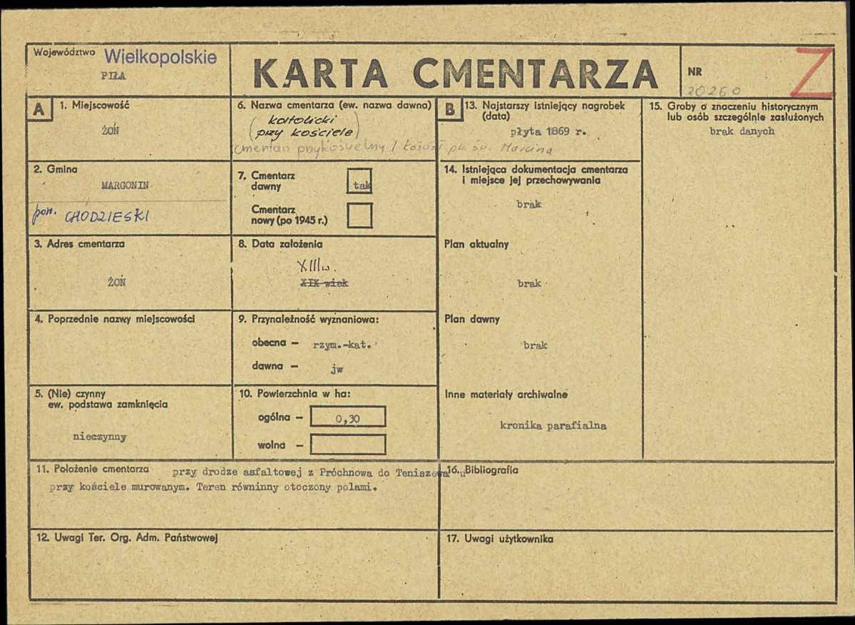 Karta cmentarza, skan nr 1