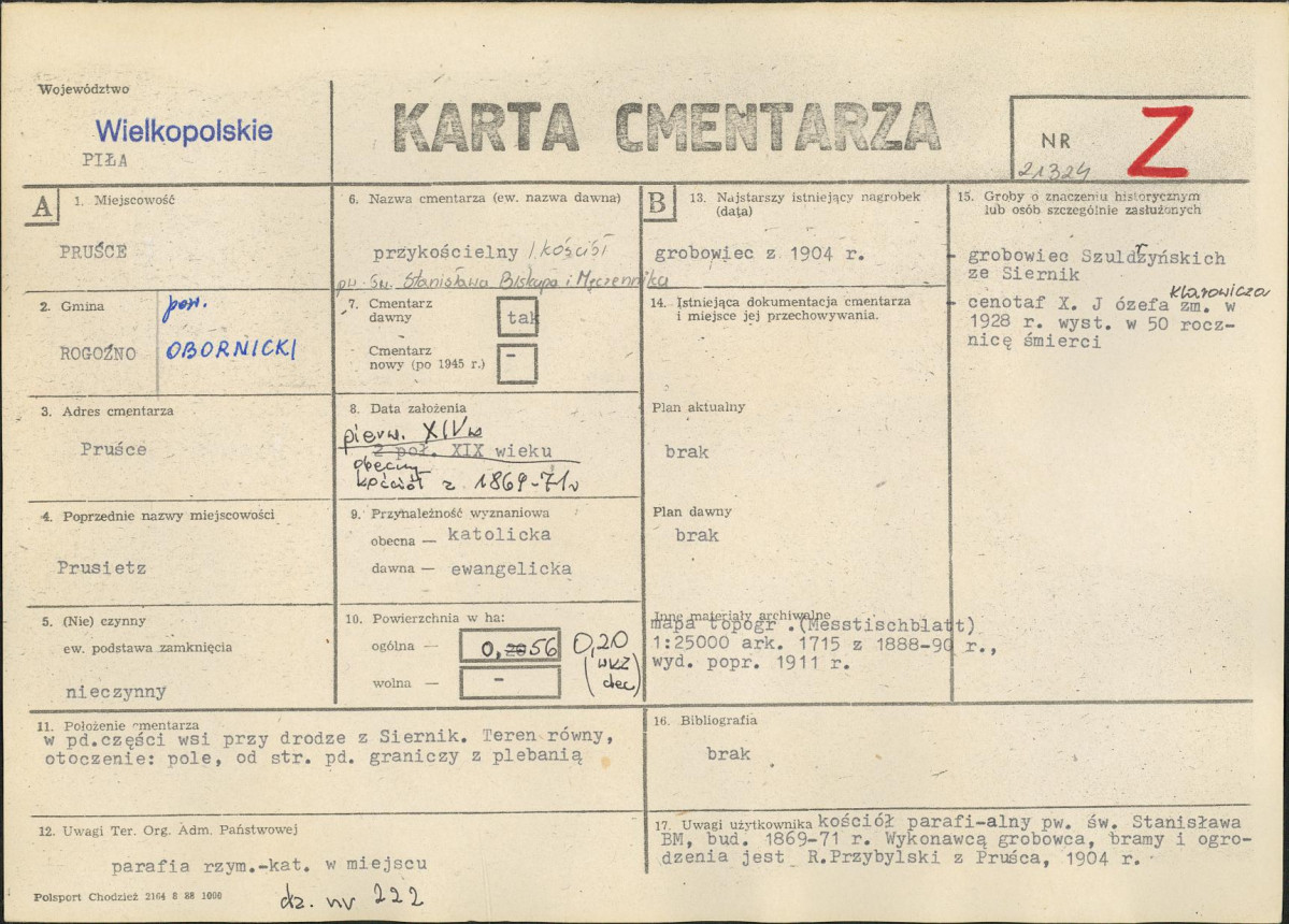 Karta cmentarza, skan nr 1
