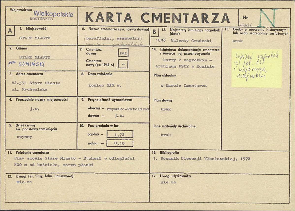 Karta cmentarza, skan nr 1