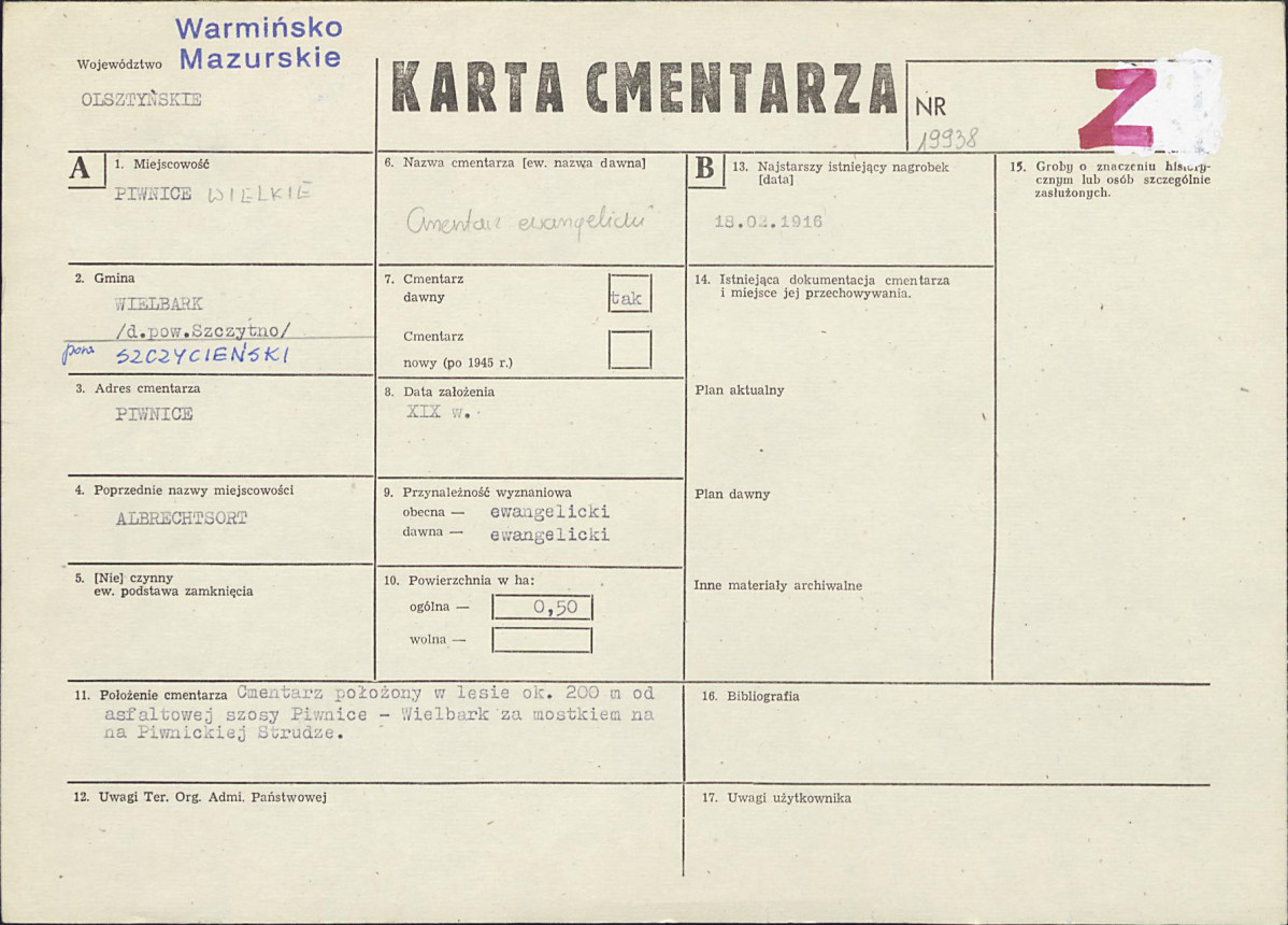 Karta cmentarza, skan nr 1