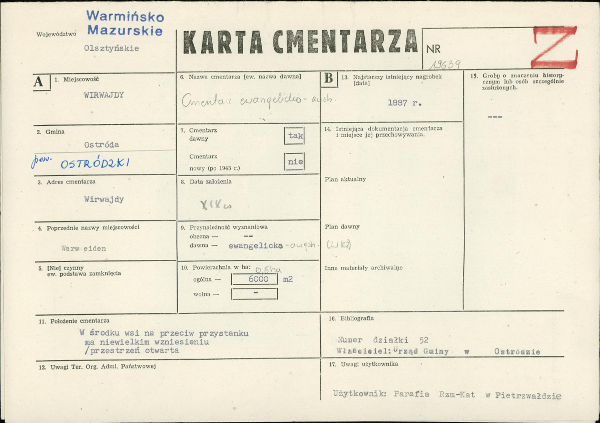 Karta cmentarza, skan nr 1