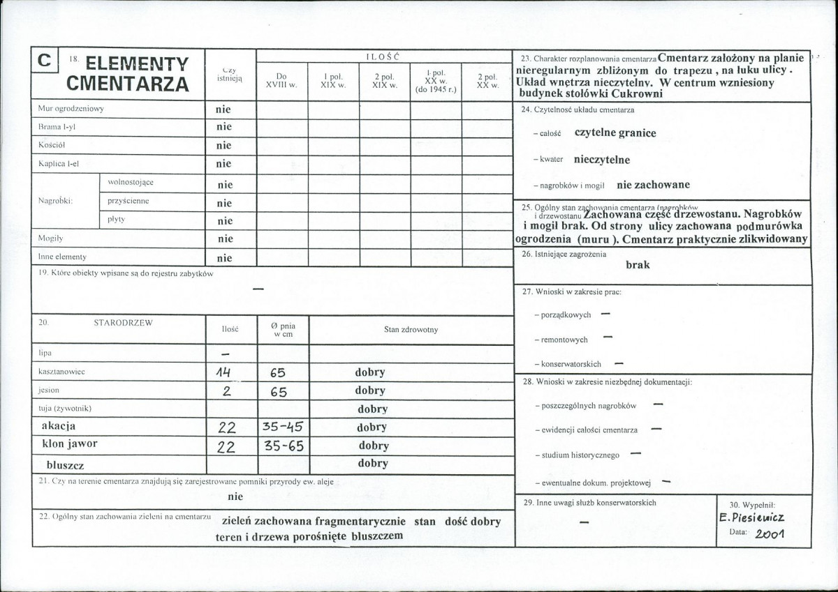 KC - Karta cmentarza, skan nr 2