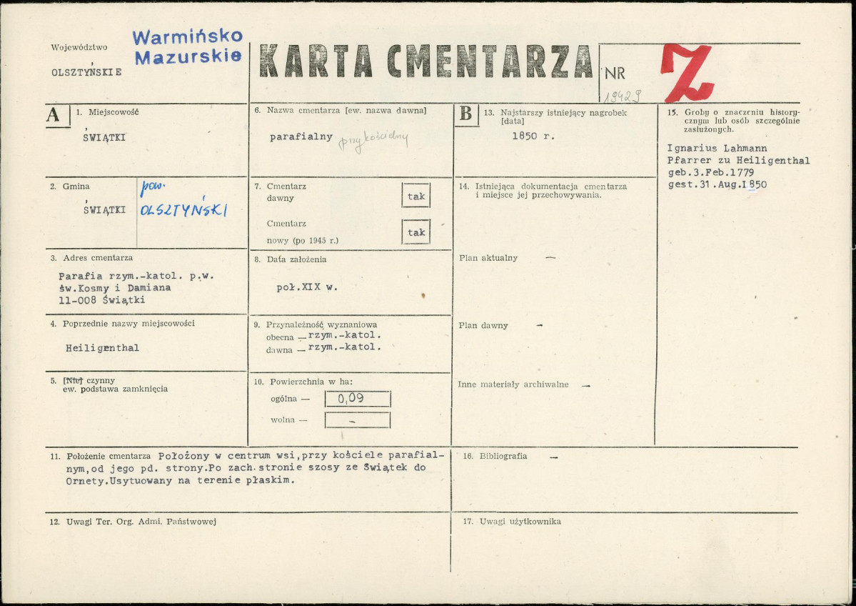 Karta cmentarza, skan nr 1