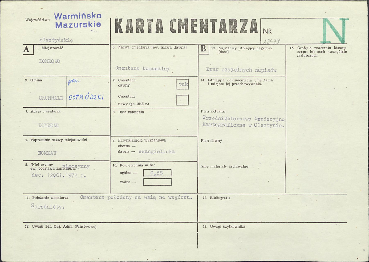 Karta cmentarza, skan nr 1