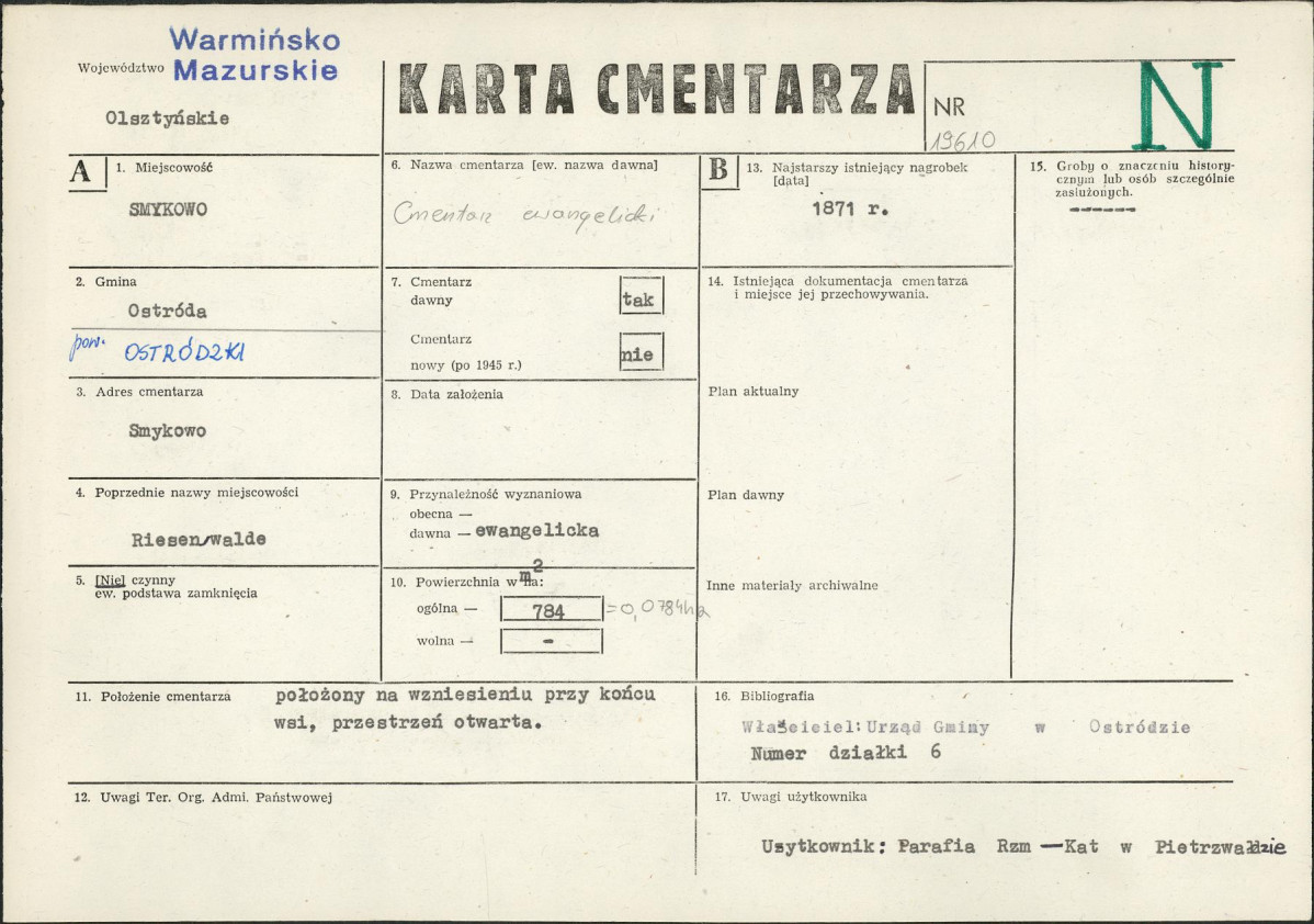Karta cmentarza, skan nr 1