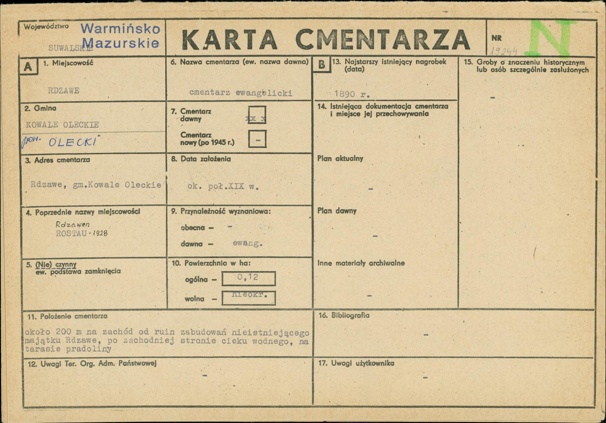 Karta cmentarza, skan nr 1