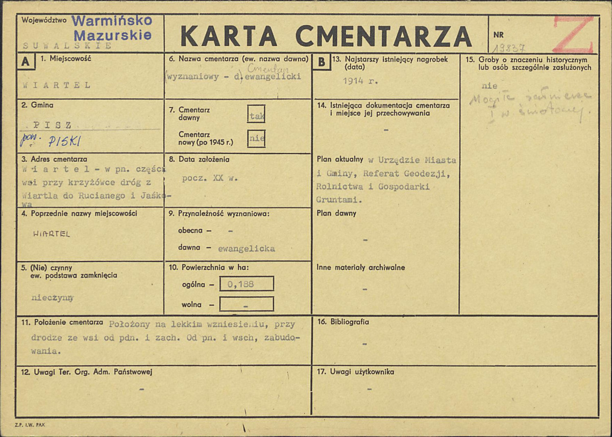 Karta cmentarza, skan nr 1