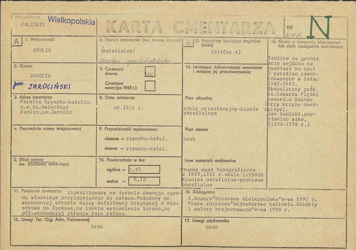 Karta cmentarza, skan nr 1