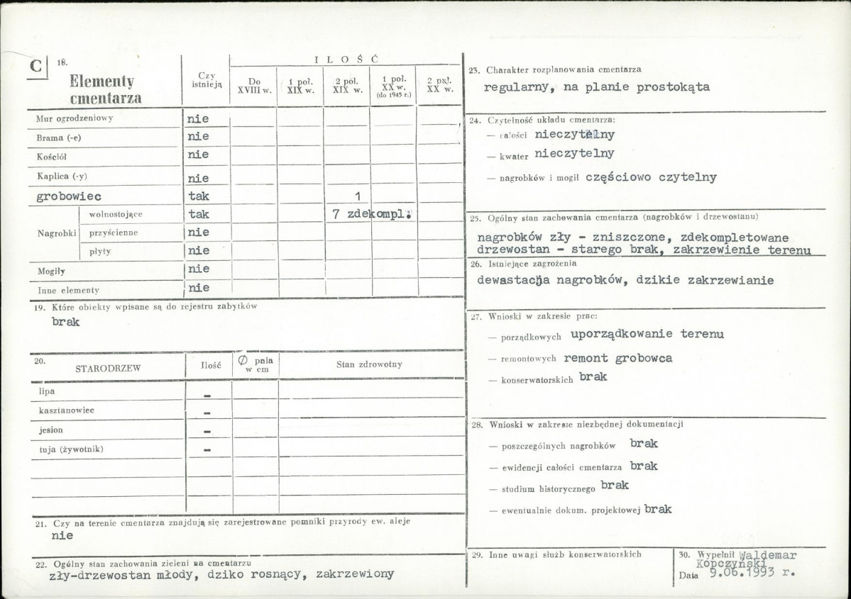 Karta cmentarza, skan nr 2