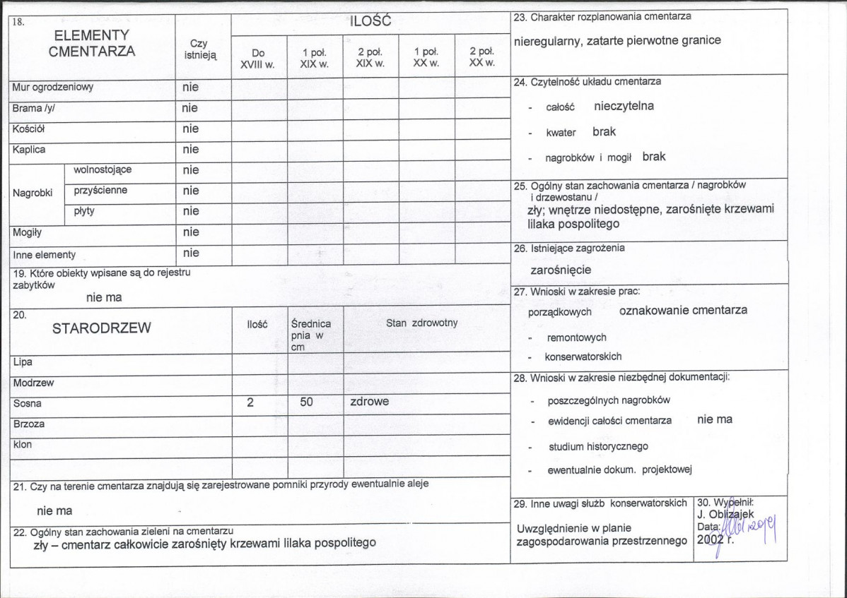 Karta cmentarza, skan nr 2