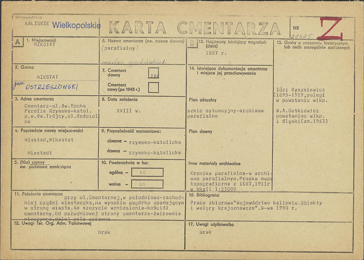 Karta cmentarza, skan nr 1
