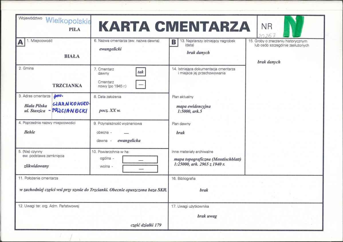 Karta cmentarza, skan nr 1