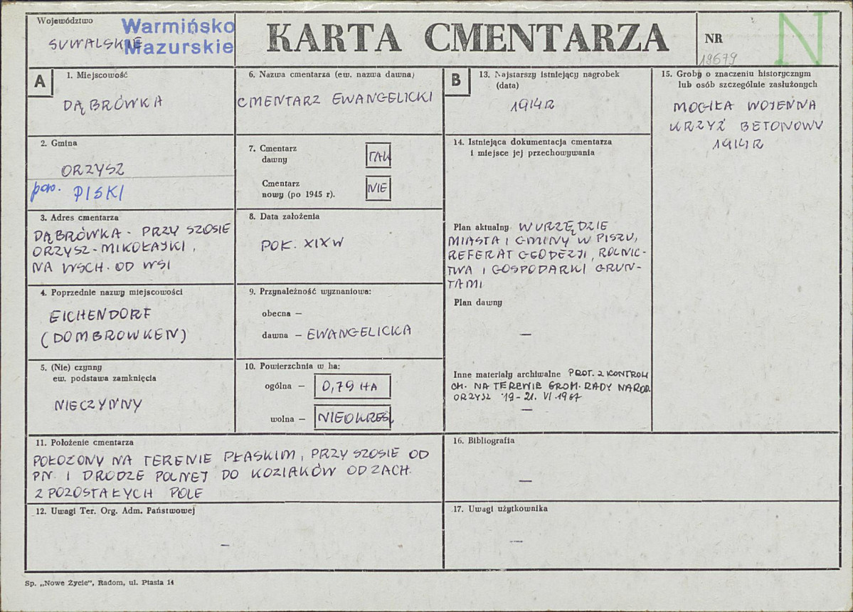 Karta cmentarza, skan nr 1