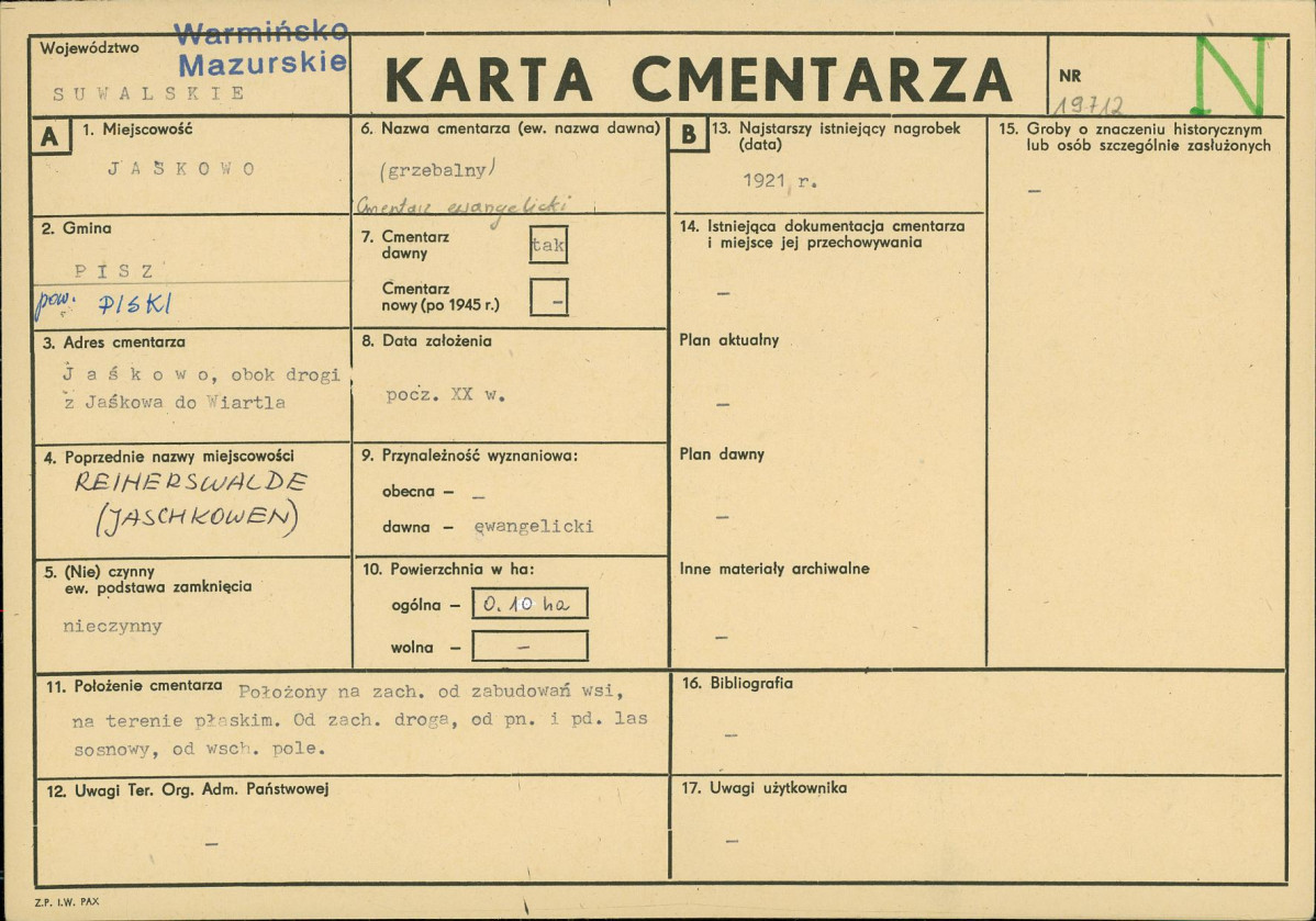 Karta cmentarza, skan nr 1
