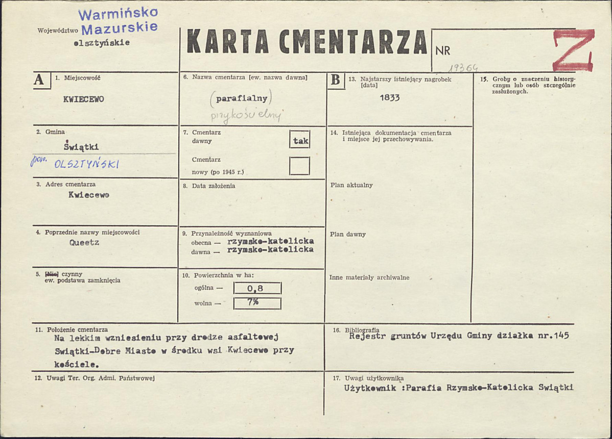 Karta cmentarza, skan nr 1