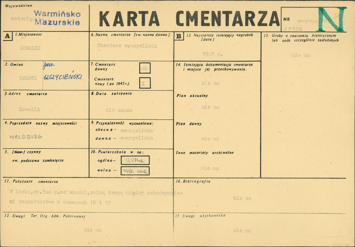 Karta cmentarza, skan nr 1