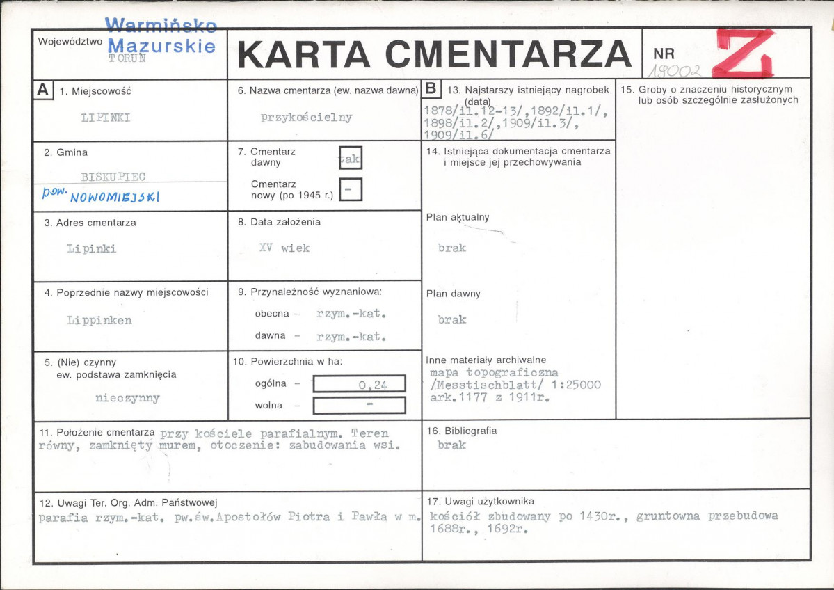 Karta cmentarza, skan nr 1