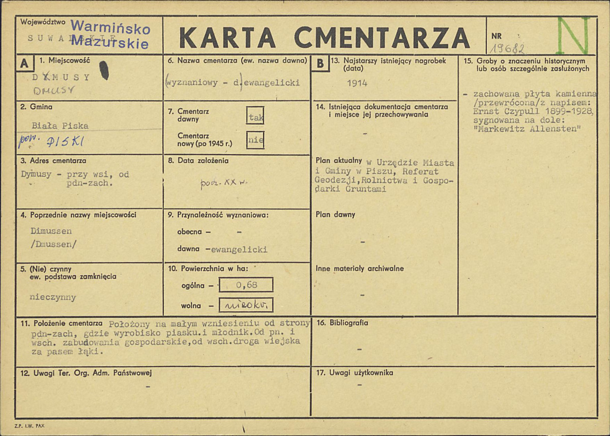Karta cmentarza, skan nr 1