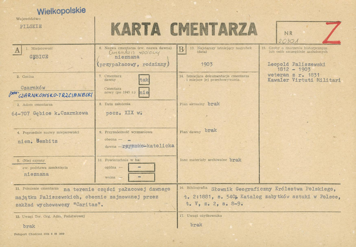 Karta cmentarza, skan nr 1