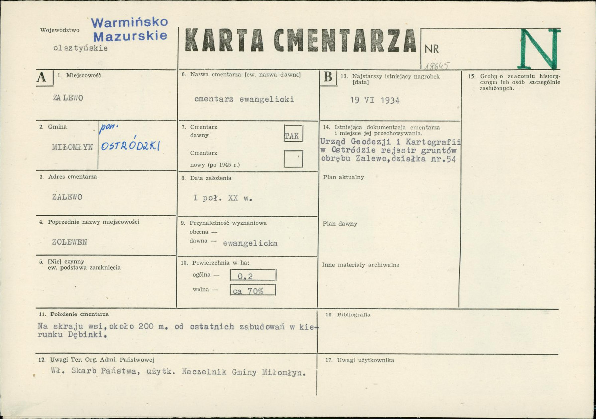 Karta cmentarza, skan nr 1