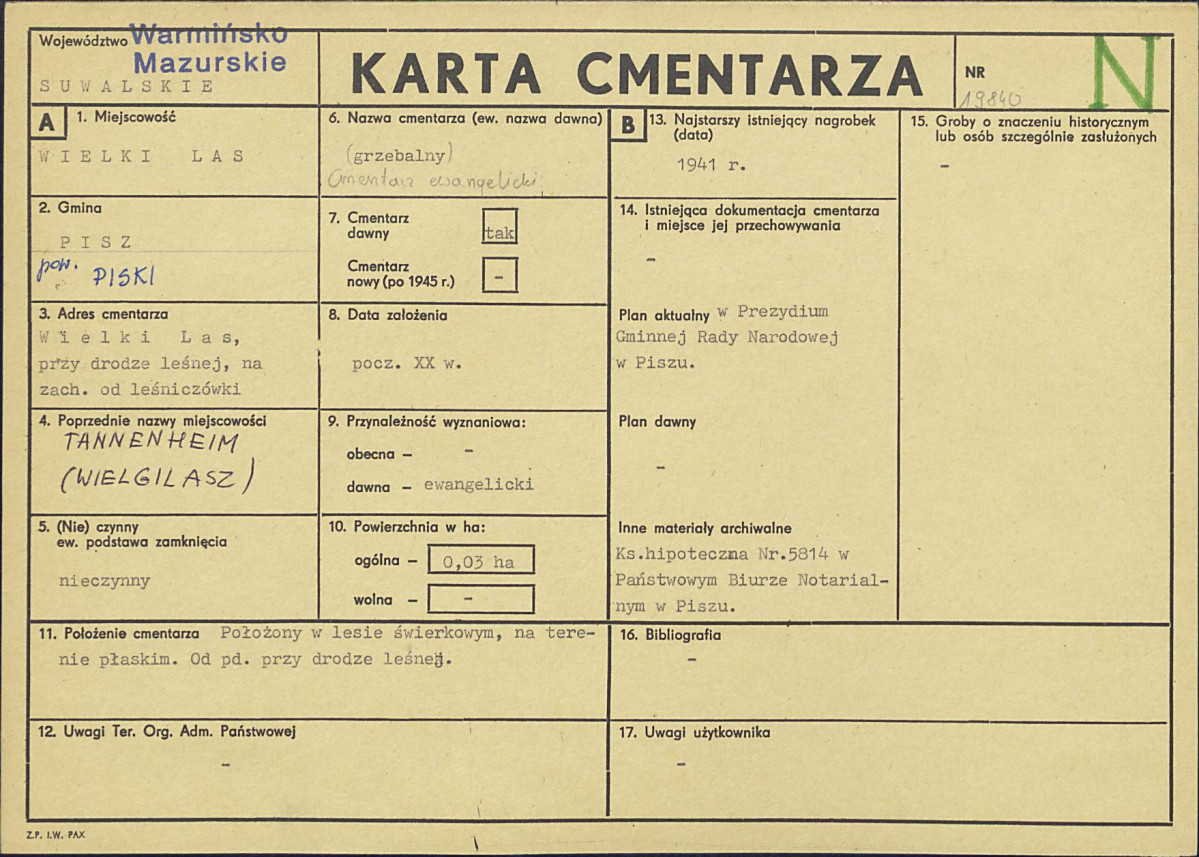 Karta cmentarza, skan nr 1
