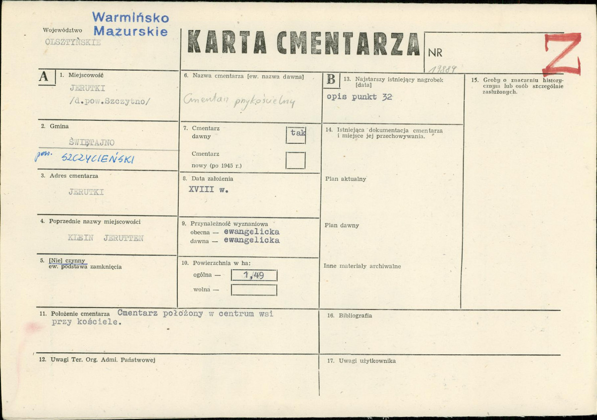 Karta cmentarza, skan nr 1