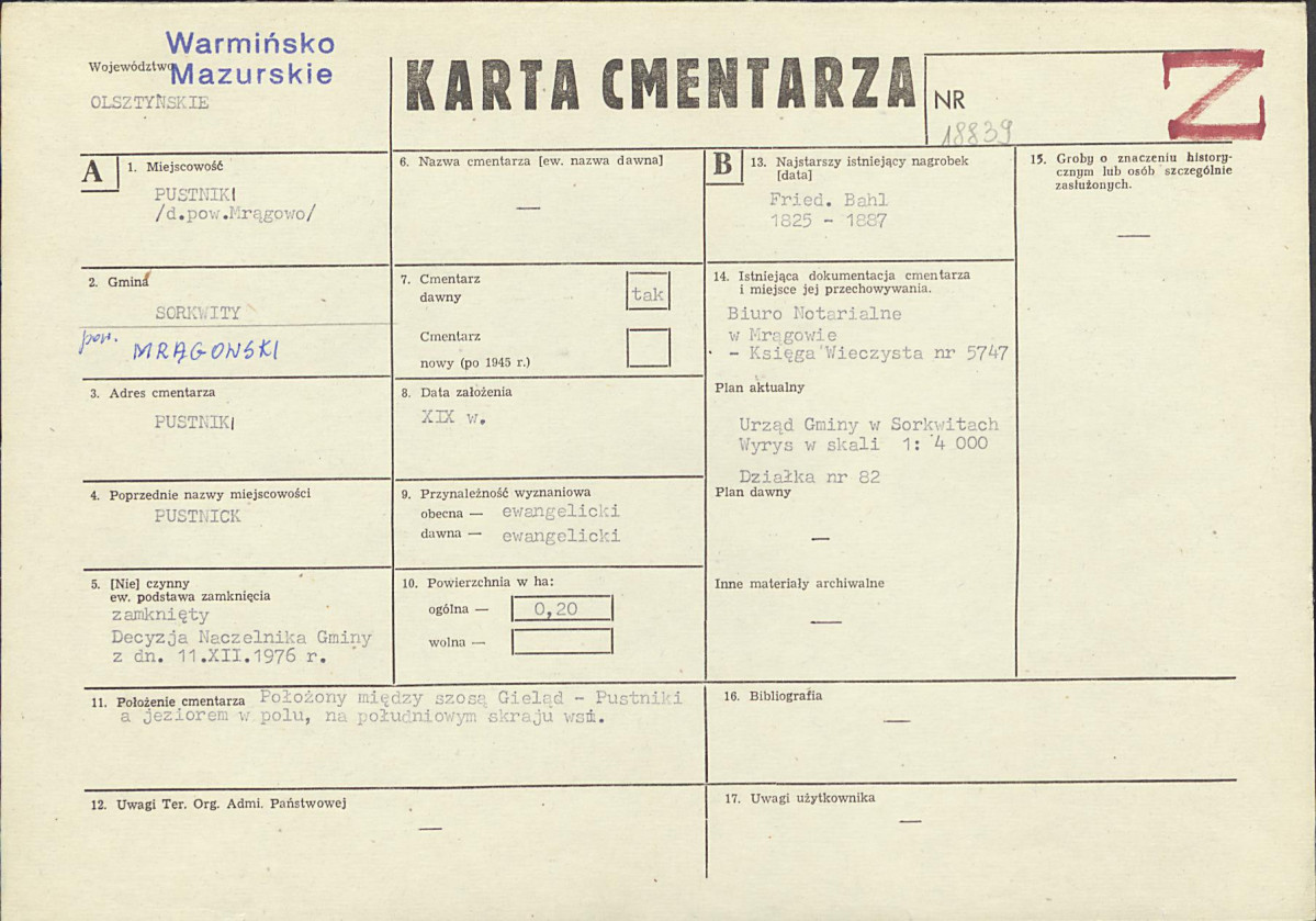 Karta cmentarza, skan nr 1