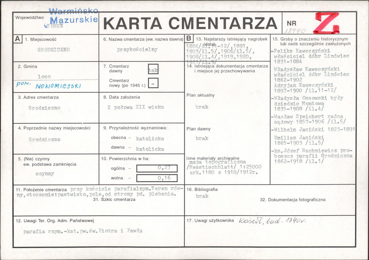 Karta cmentarza, skan nr 1