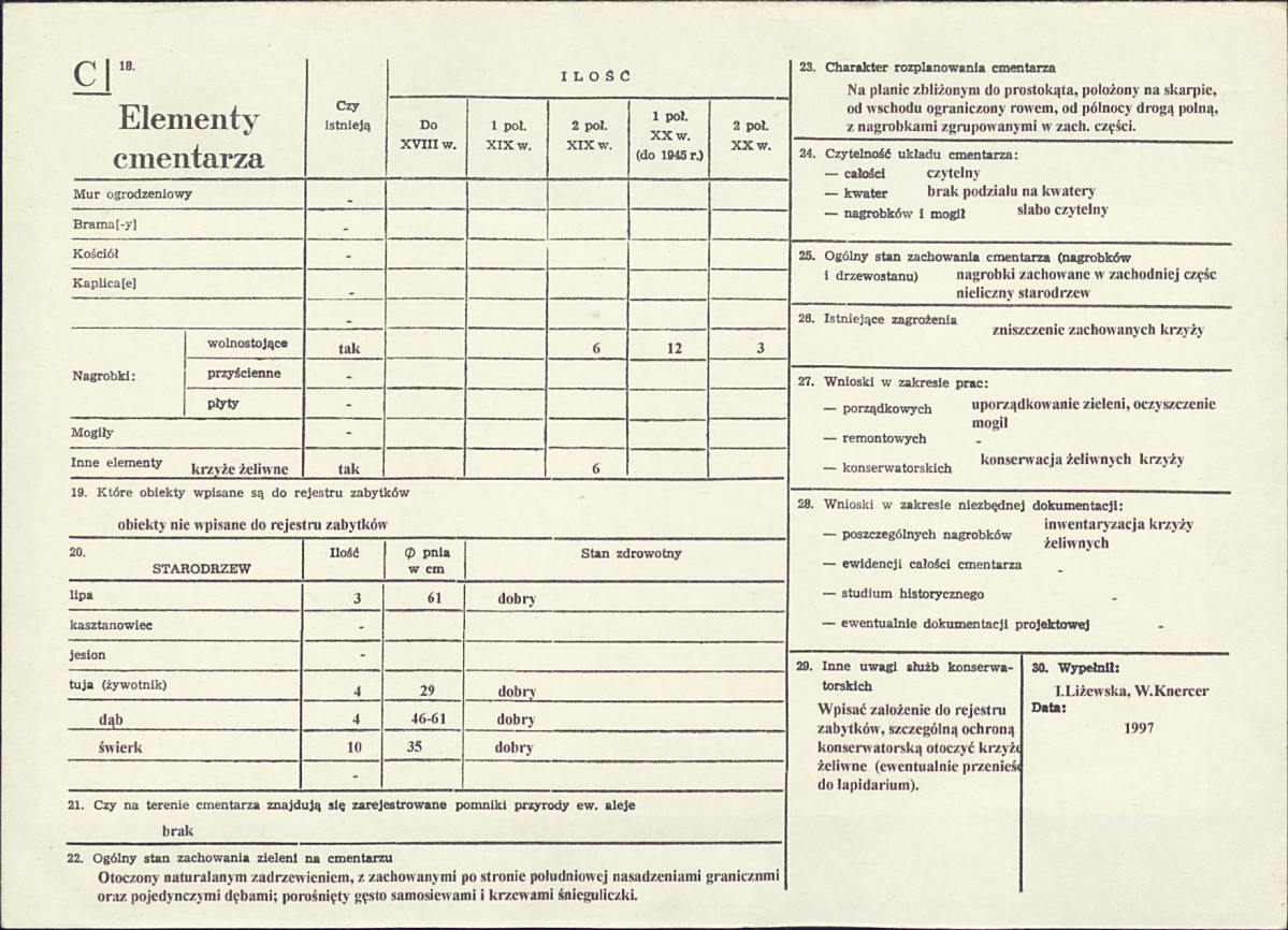 Karta cmentarza, skan nr 2