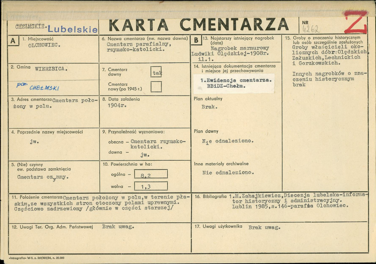 Karta cmentarza, skan nr 1