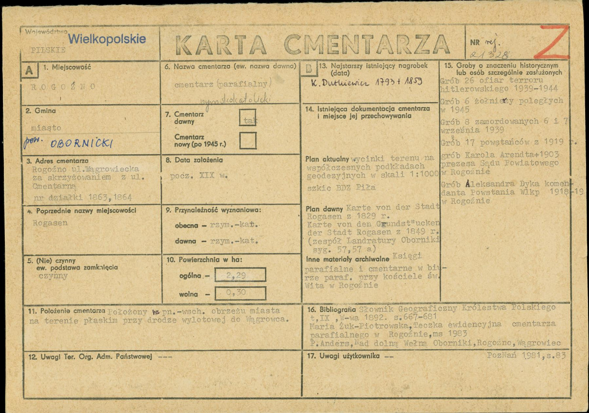 Karta cmentarza, skan nr 1