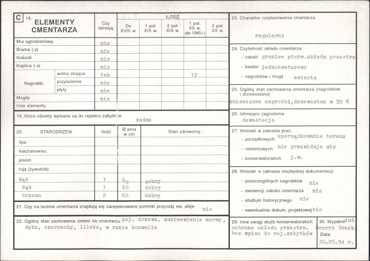 KC - Karta cmentarza, skan nr 2