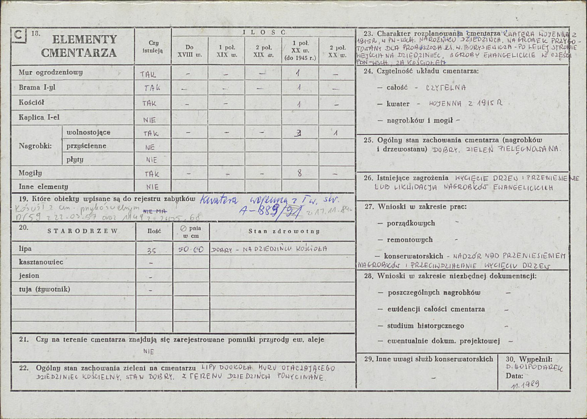 Karta cmentarza, skan nr 2