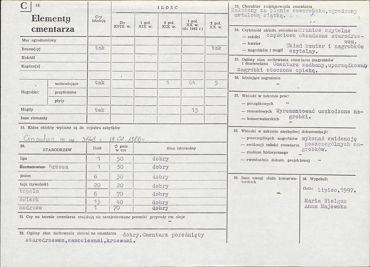Karta cmentarza, skan nr 2