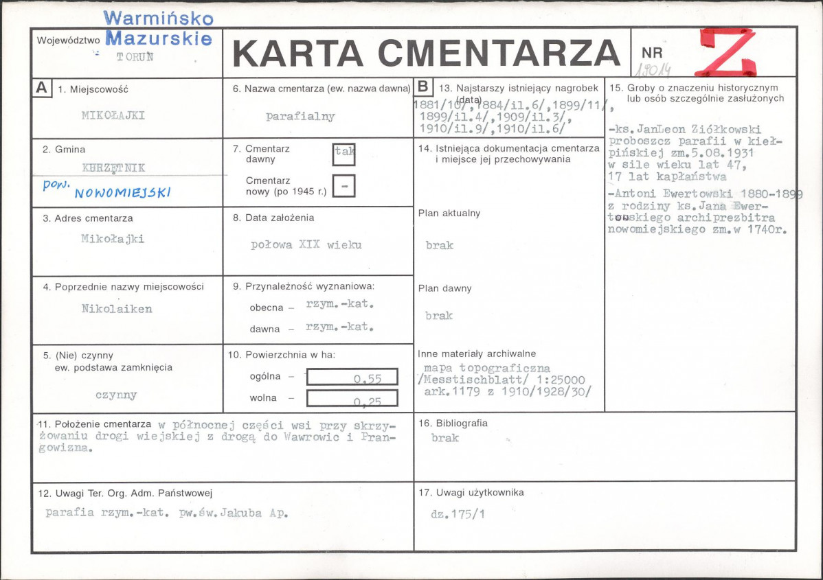 Karta cmentarza, skan nr 1