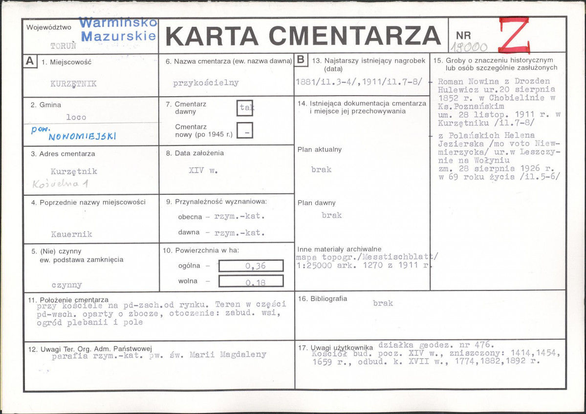 Karta cmentarza, skan nr 1