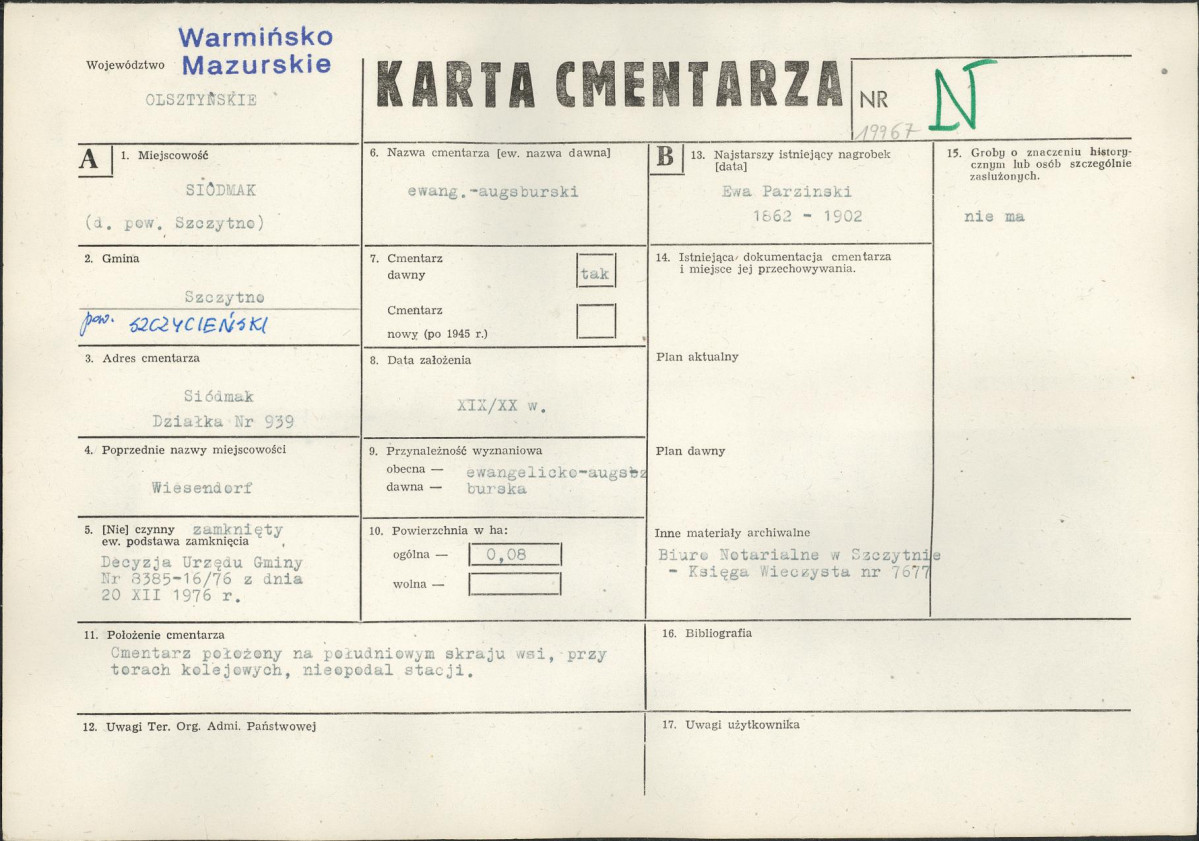 Karta cmentarza, skan nr 1