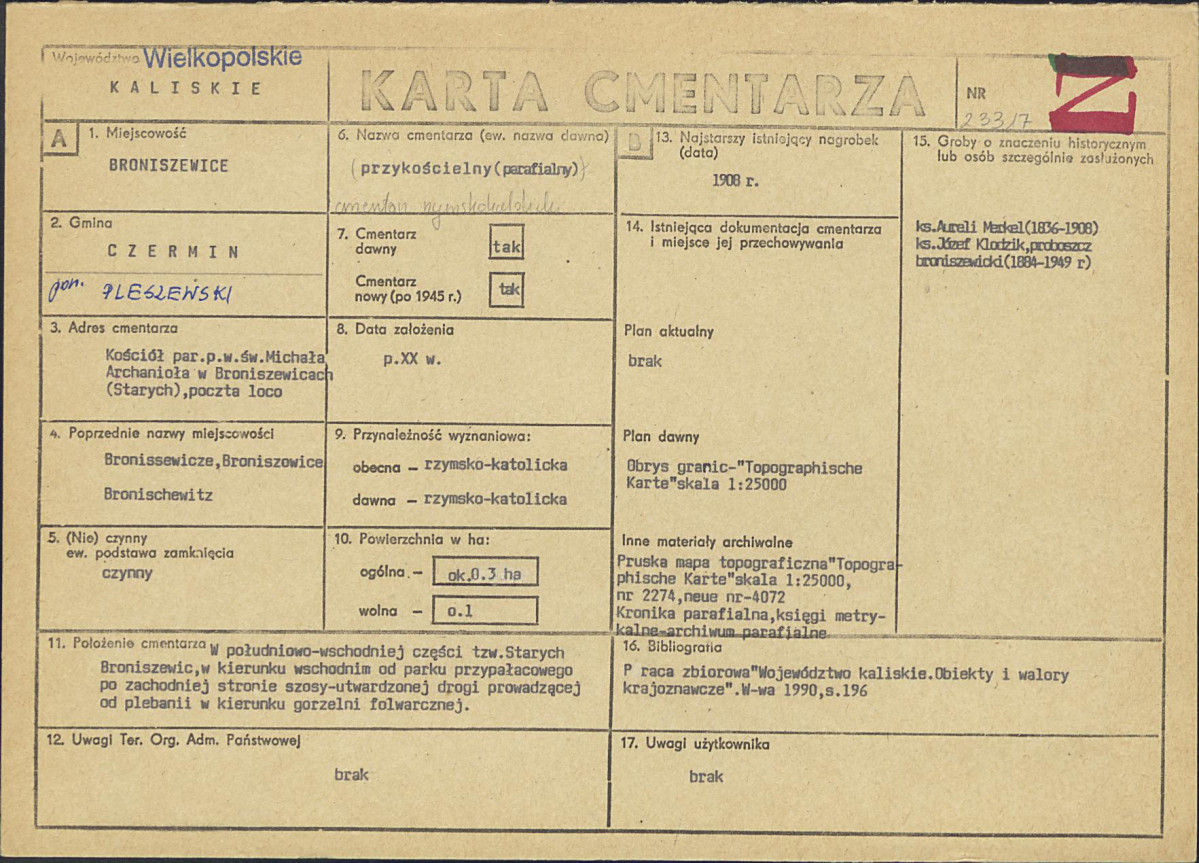 Karta cmentarza, skan nr 1