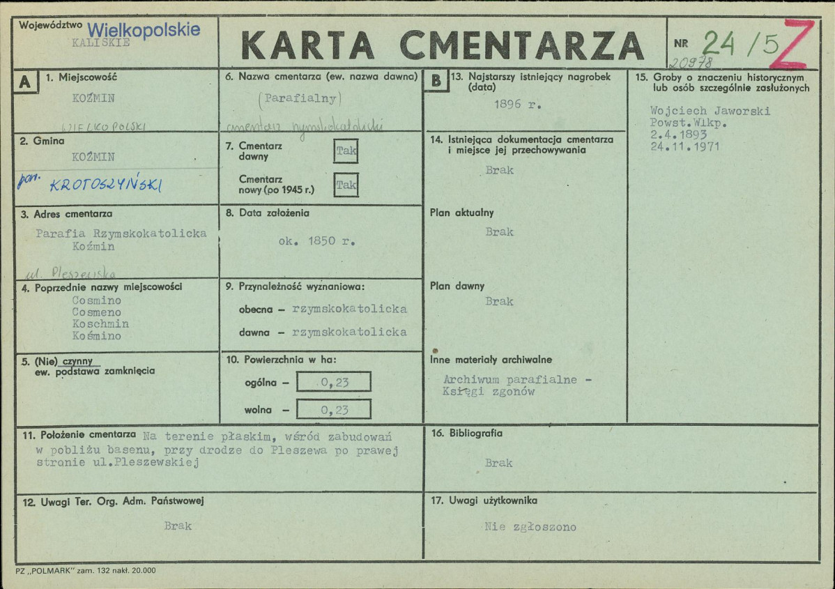 Karta cmentarza, skan nr 1