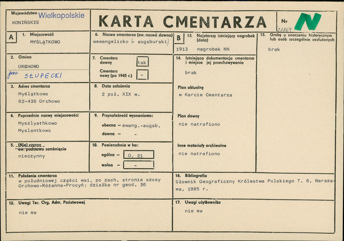 Karta cmentarza, skan nr 1