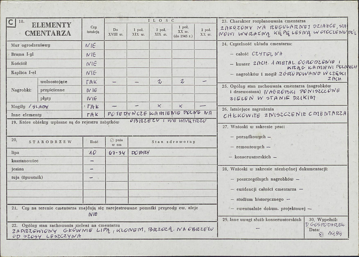 Karta cmentarza, skan nr 2