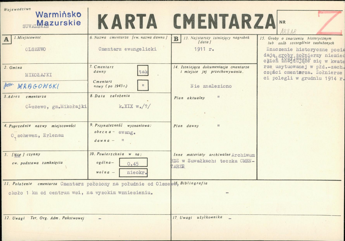 Karta cmentarza, skan nr 1