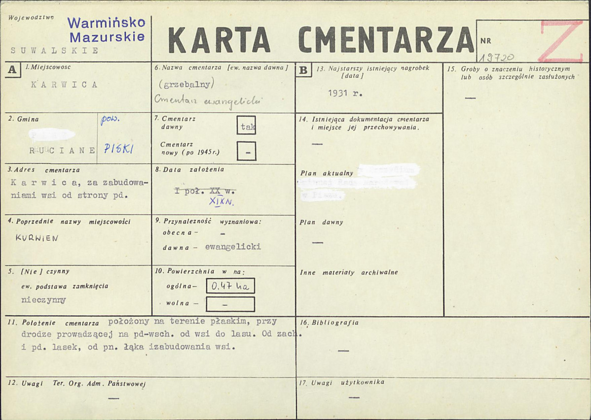 Karta cmentarza, skan nr 1
