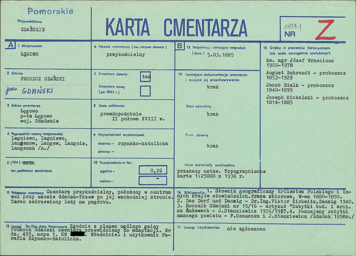 KC - Karta cmentarza, skan nr 1