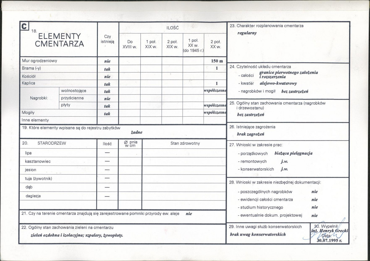 Karta cmentarza, skan nr 2