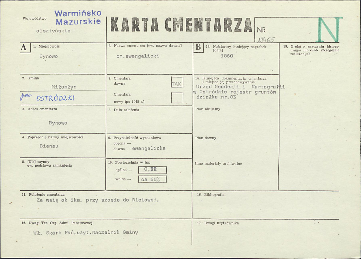 Karta cmentarza, skan nr 1
