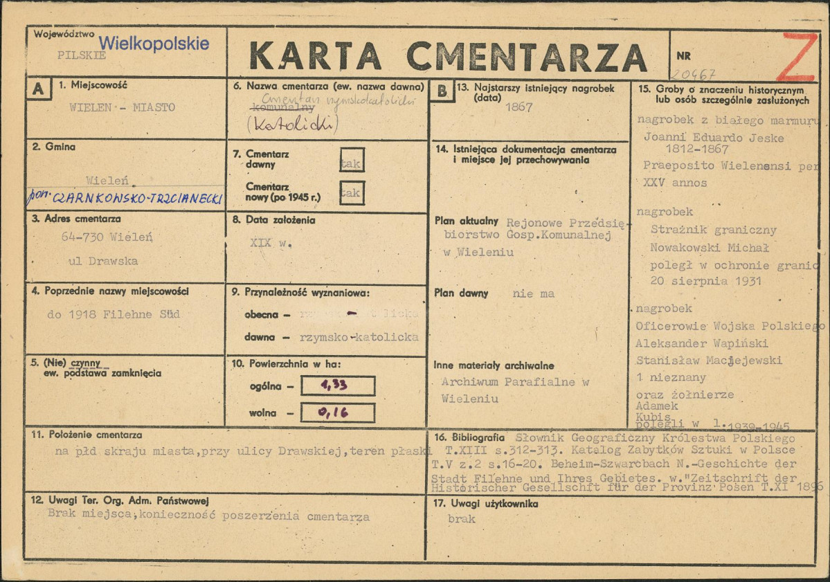 Karta cmentarza, skan nr 1