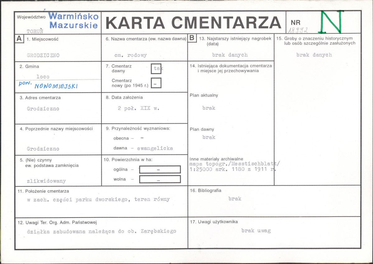Karta cmentarza, skan nr 1