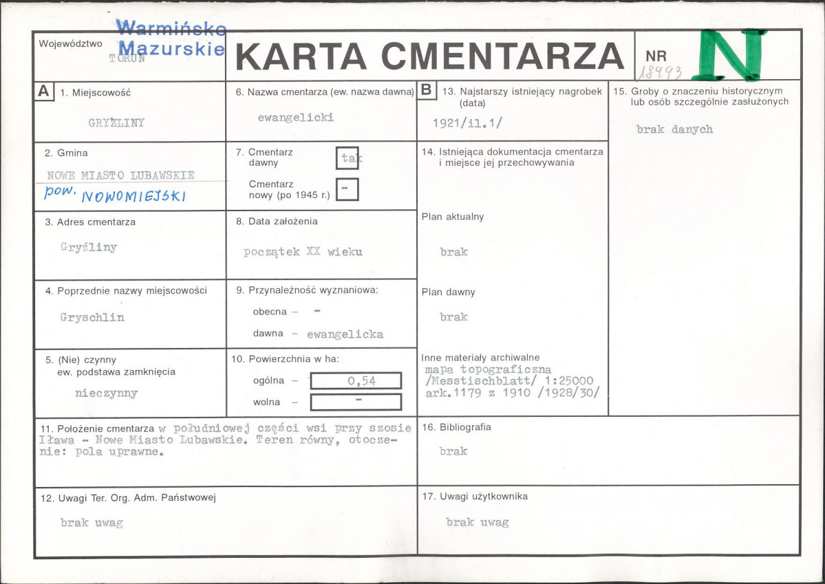 Karta cmentarza, skan nr 1