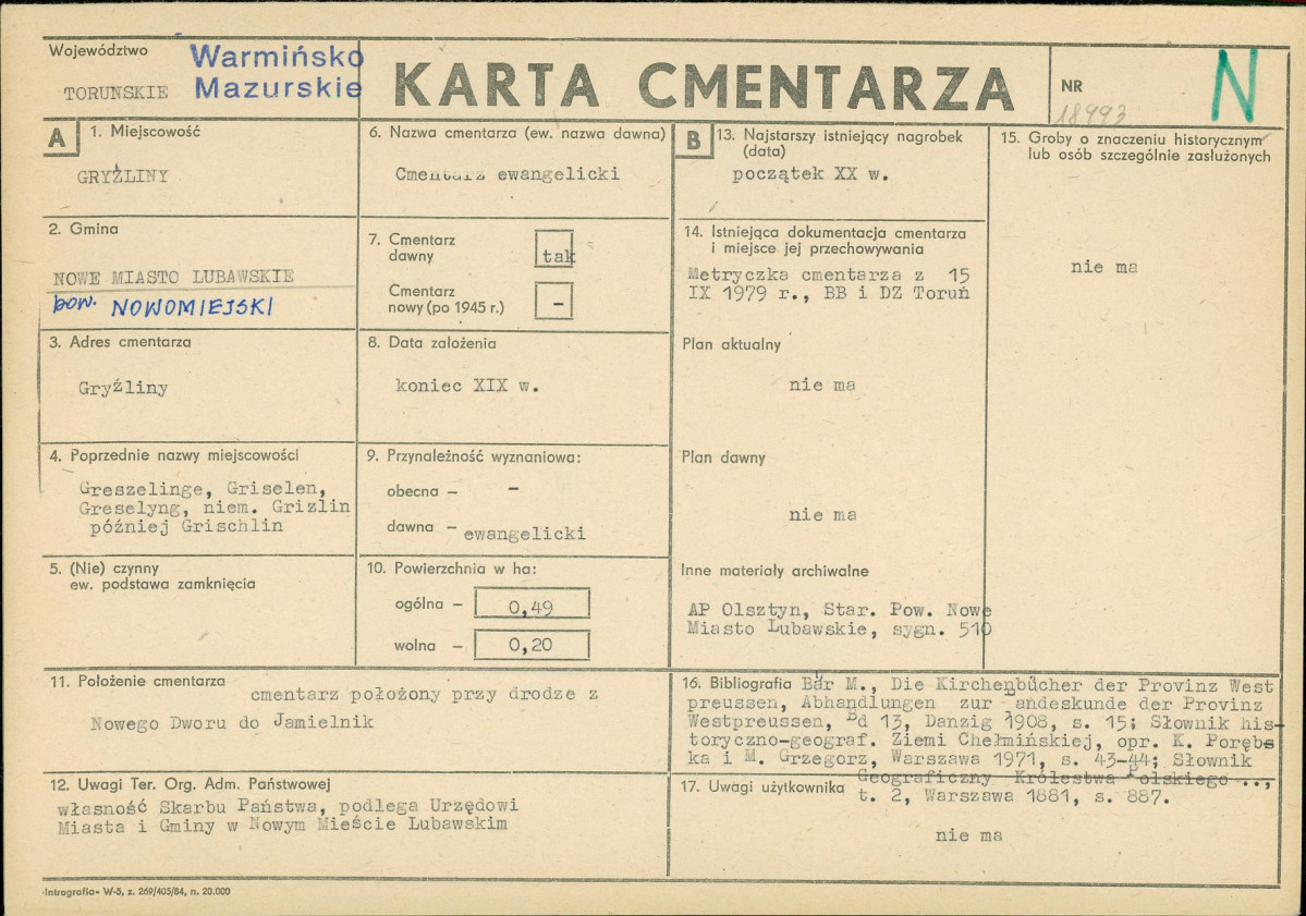 Karta cmentarza, skan nr 1